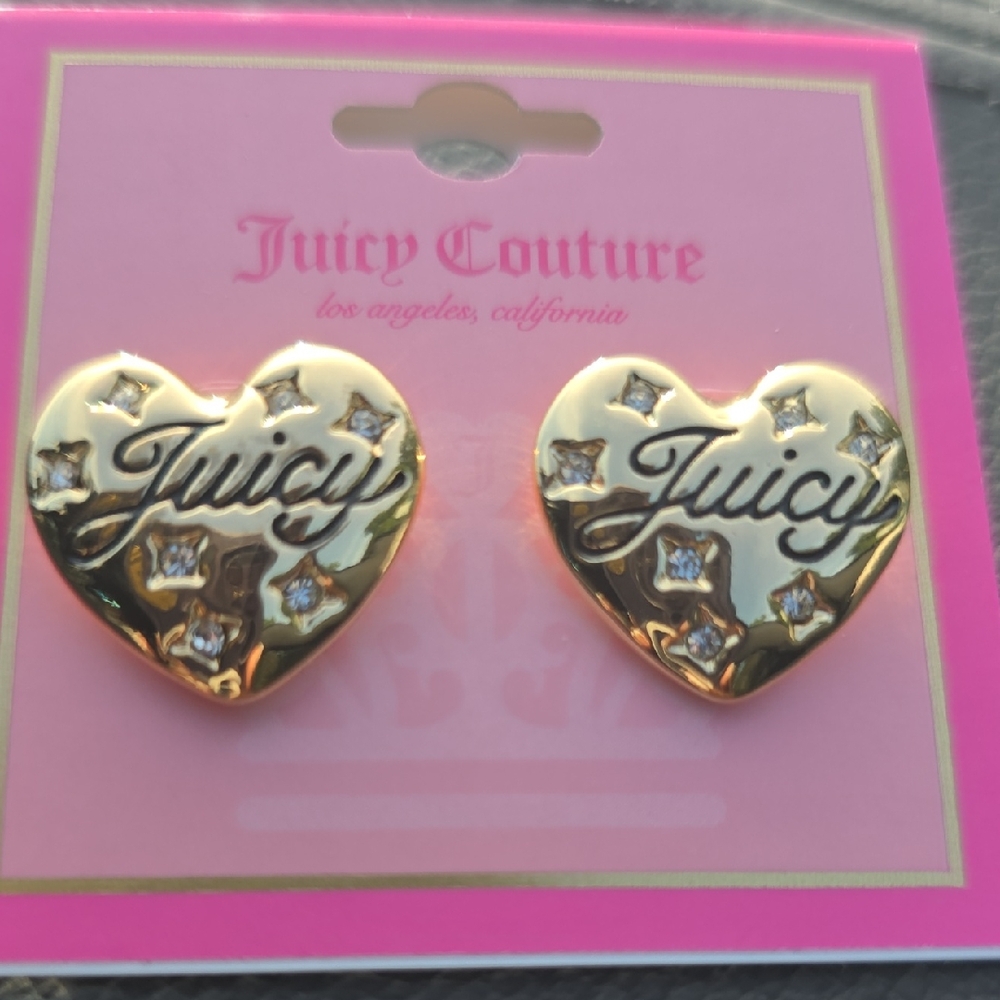 Juicy Couture Gold Heart Stud Earrings
